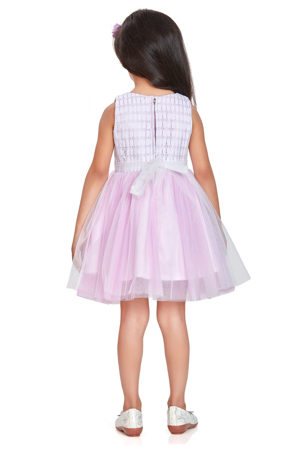Girls Design Net Dress with Hair Band 17932