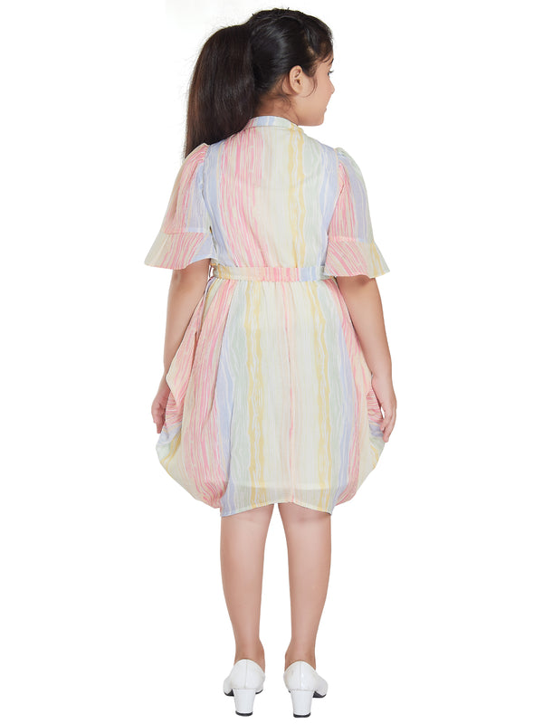 Girls Striped Dress with Belt 17896