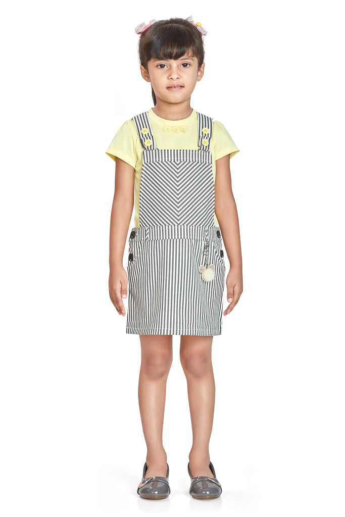 Girls Striped Top with Dungaree 17986