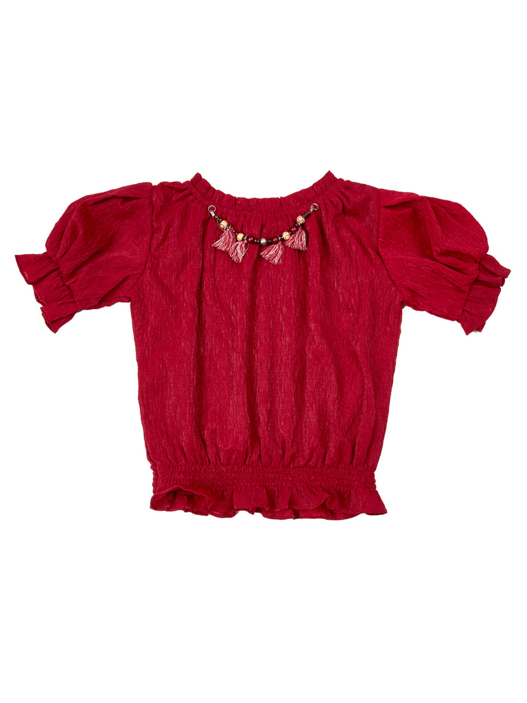 Girls Elegant Top with Neckpiece 18014