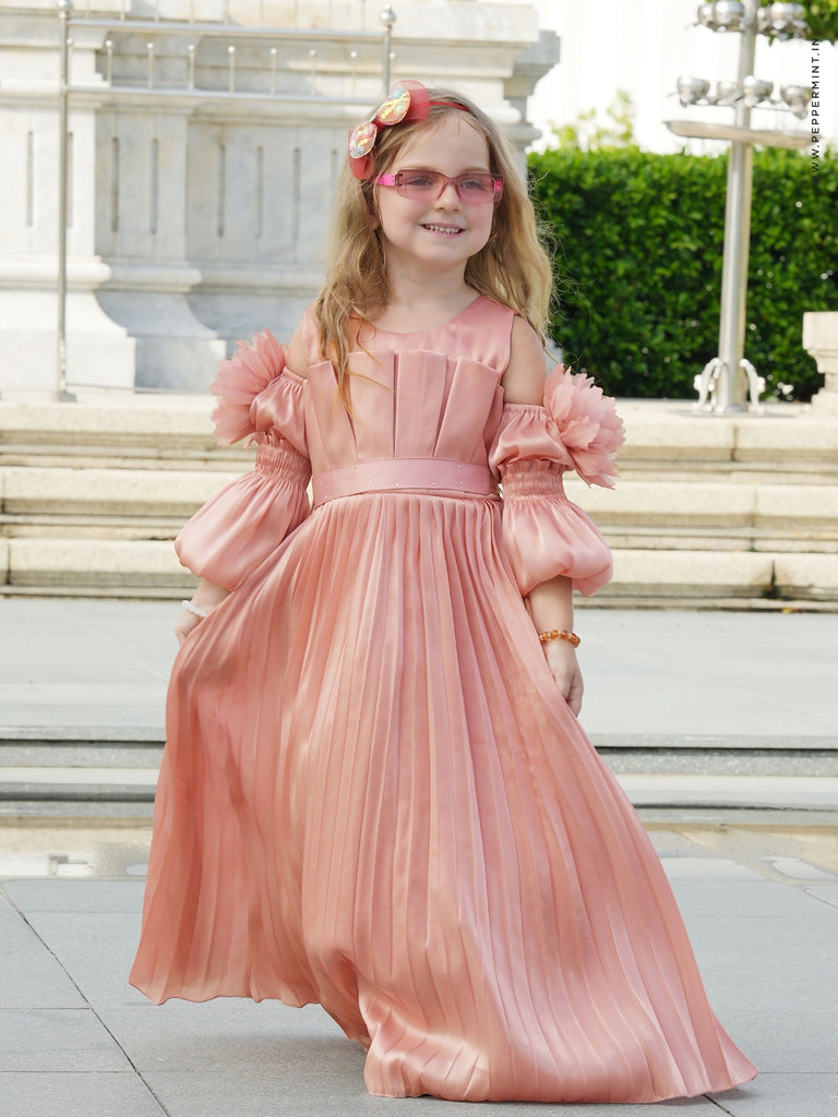 Girls Fashion Gown with Belt 18701