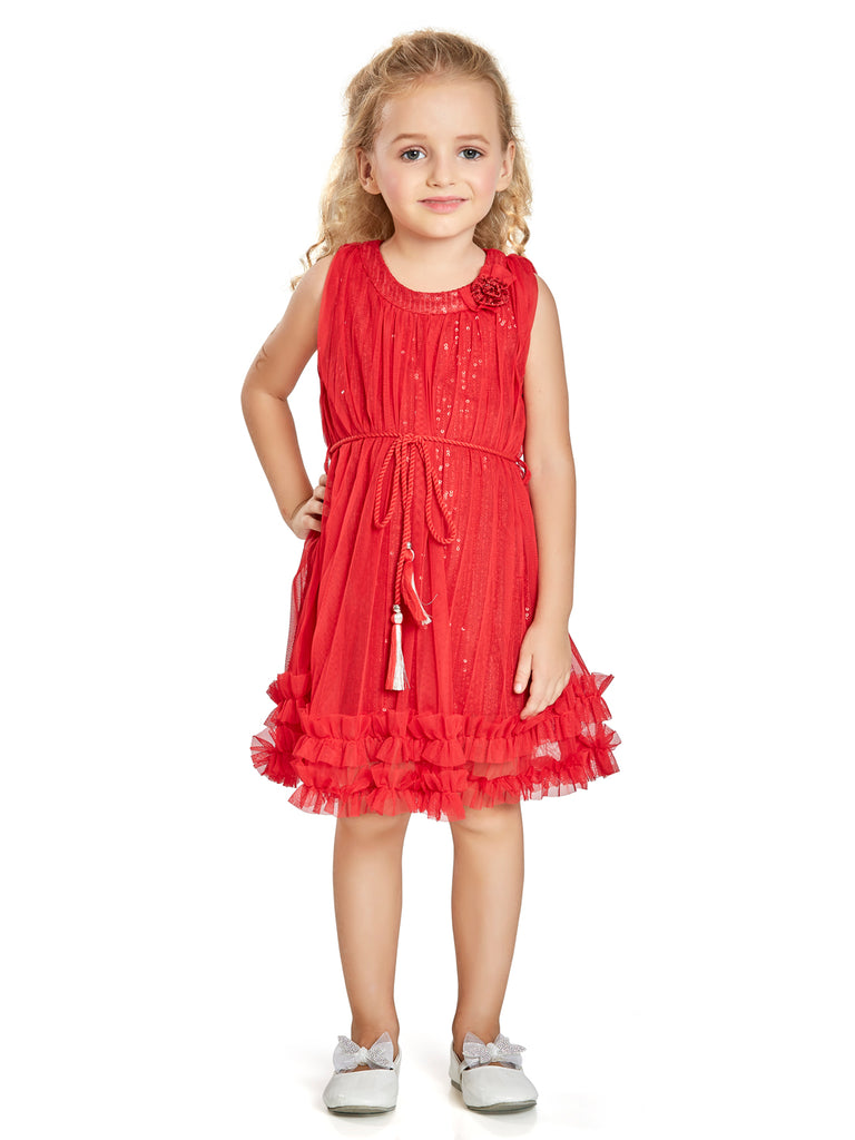 Girls Sequins Dress with Belt 17746