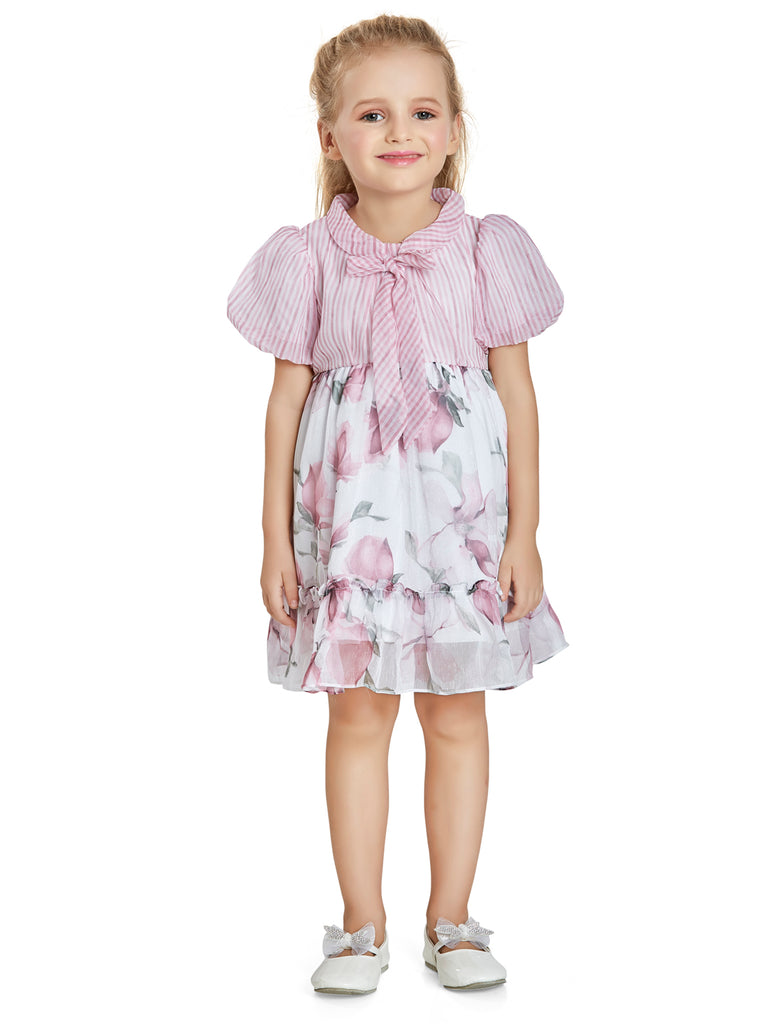 Girls Floral Print Dress 14698