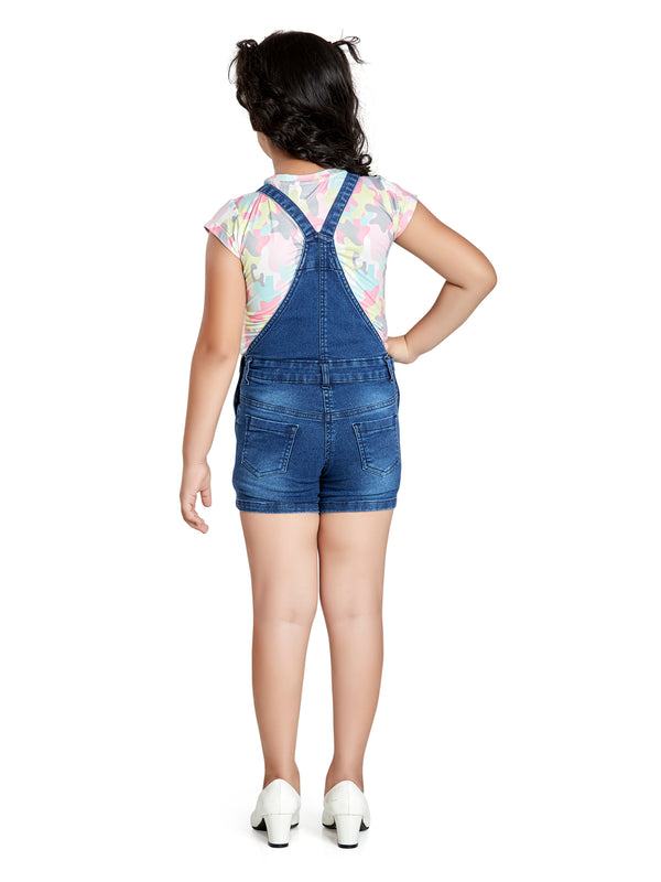 Girls Denim Dungaree with Top 14735