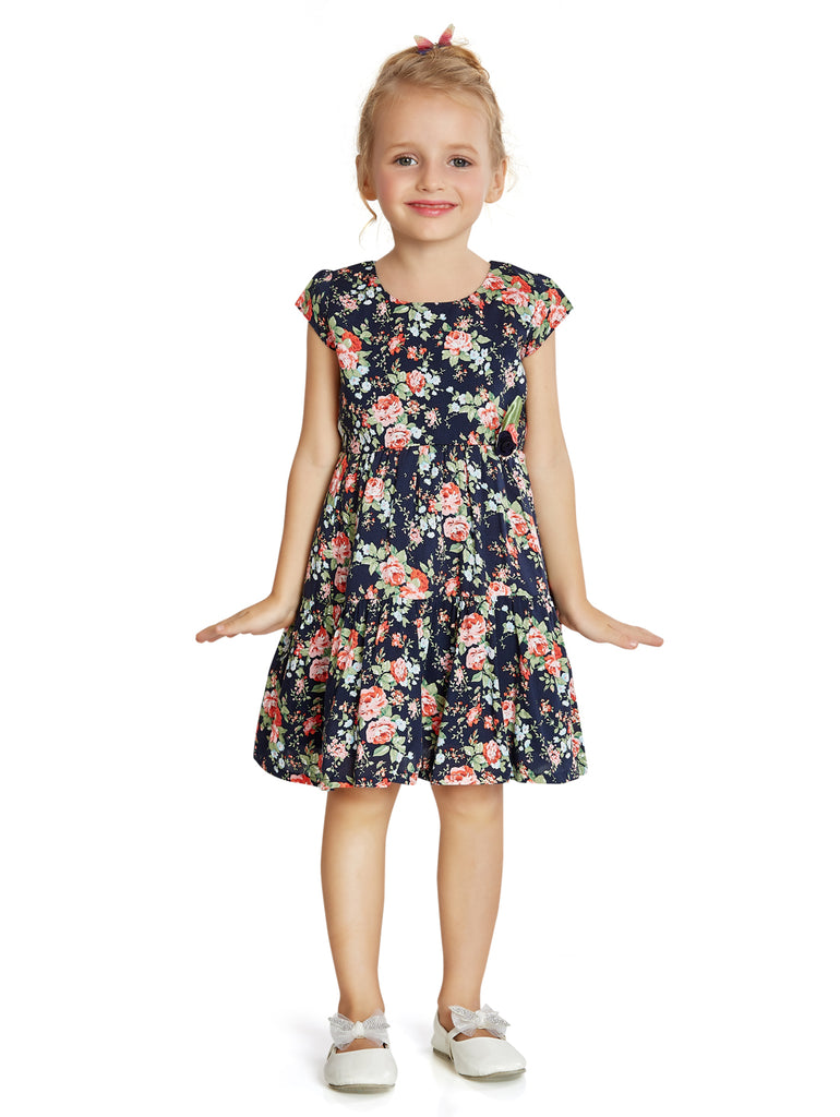 Girls Floral Print Dress 15063