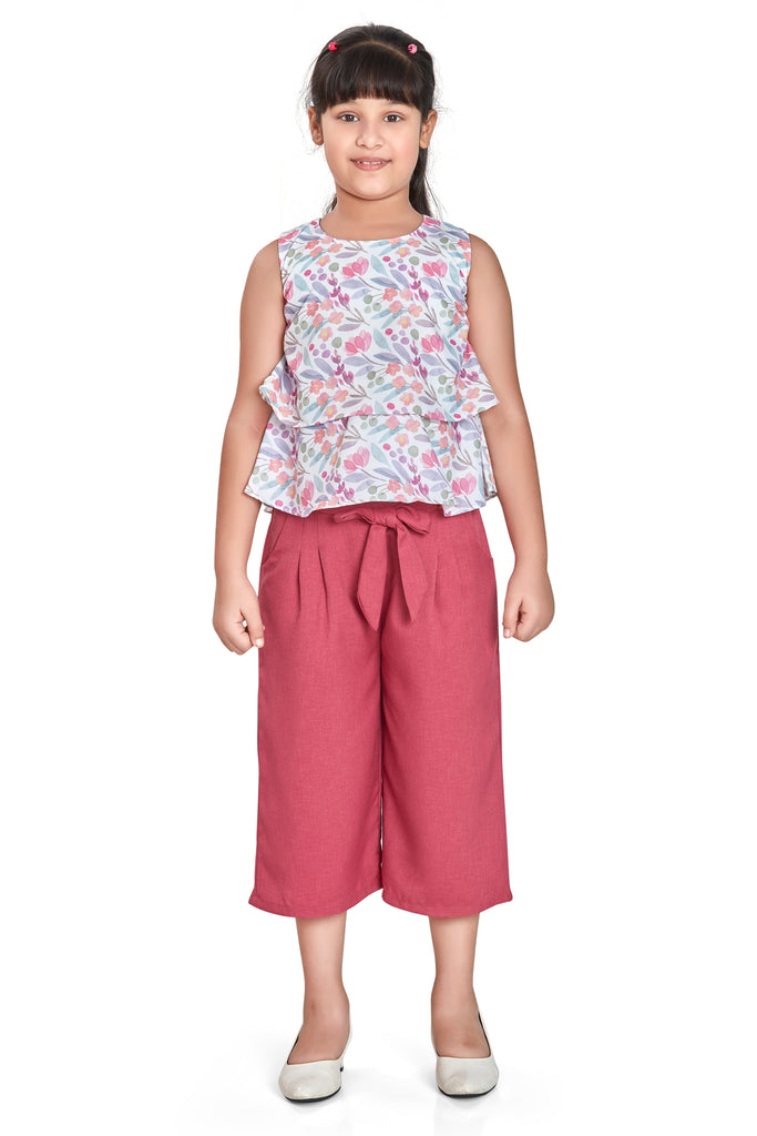 Peppermint Girls Floral Print Top with Culotte 15630 1