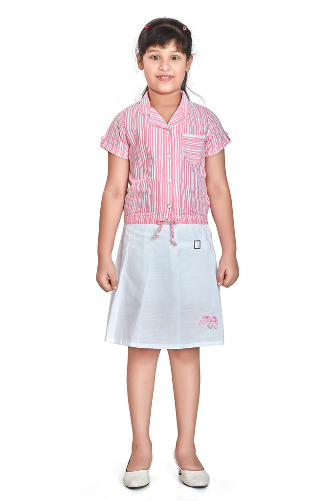 Girls Stripes Skirt with Top 18009