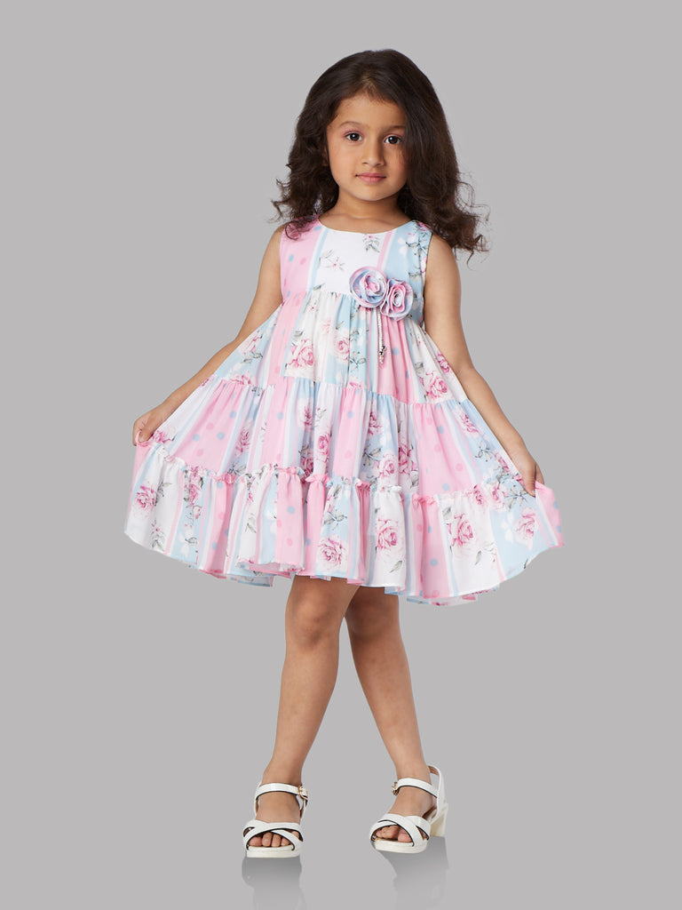 Girls Floral Print Dress 15965