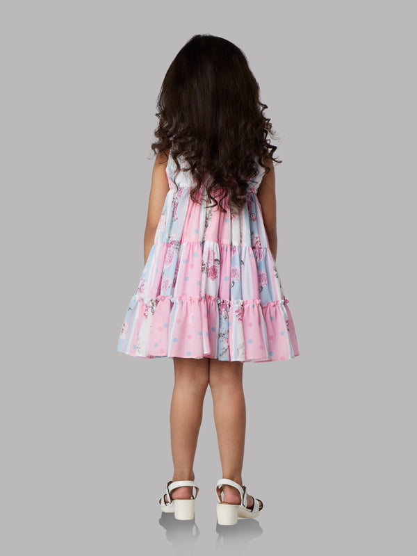 Girls Floral Print Dress 15965