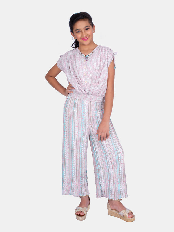 Girls Striped Culotte with Top 16009