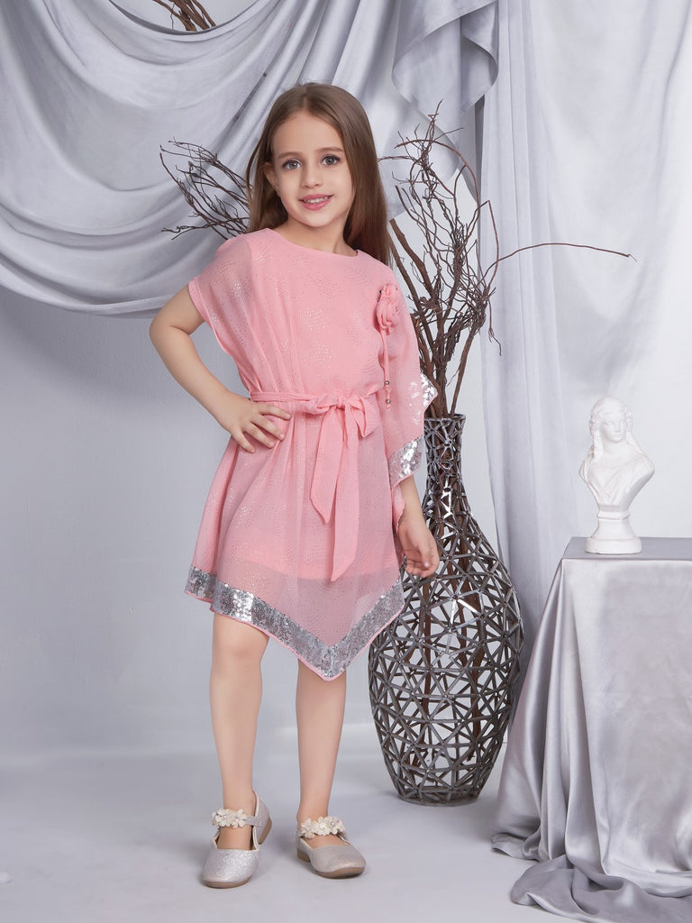 Peppermint Girls Foiled Dress with Belt 16045 1