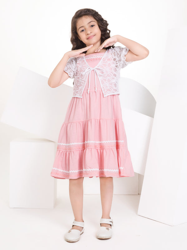 Girls Yarn Dyed Dress with Shrug 16780