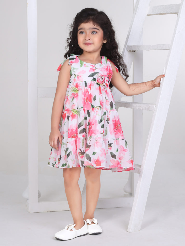 Girls Floral Print Dress 16792