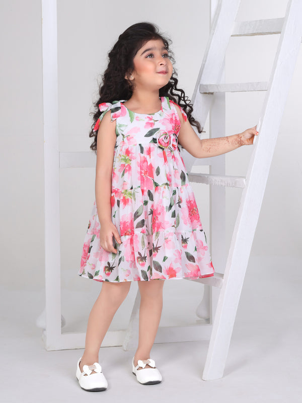 Girls Floral Print Dress 16792