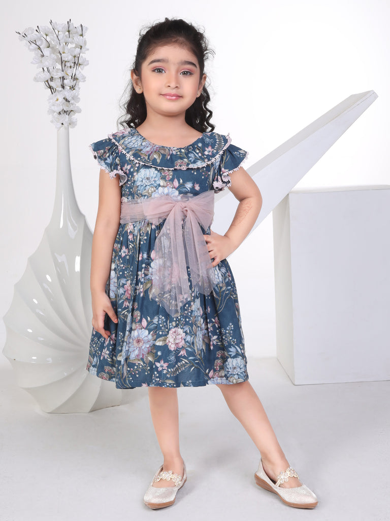 Girls Floral Print Dress 16793