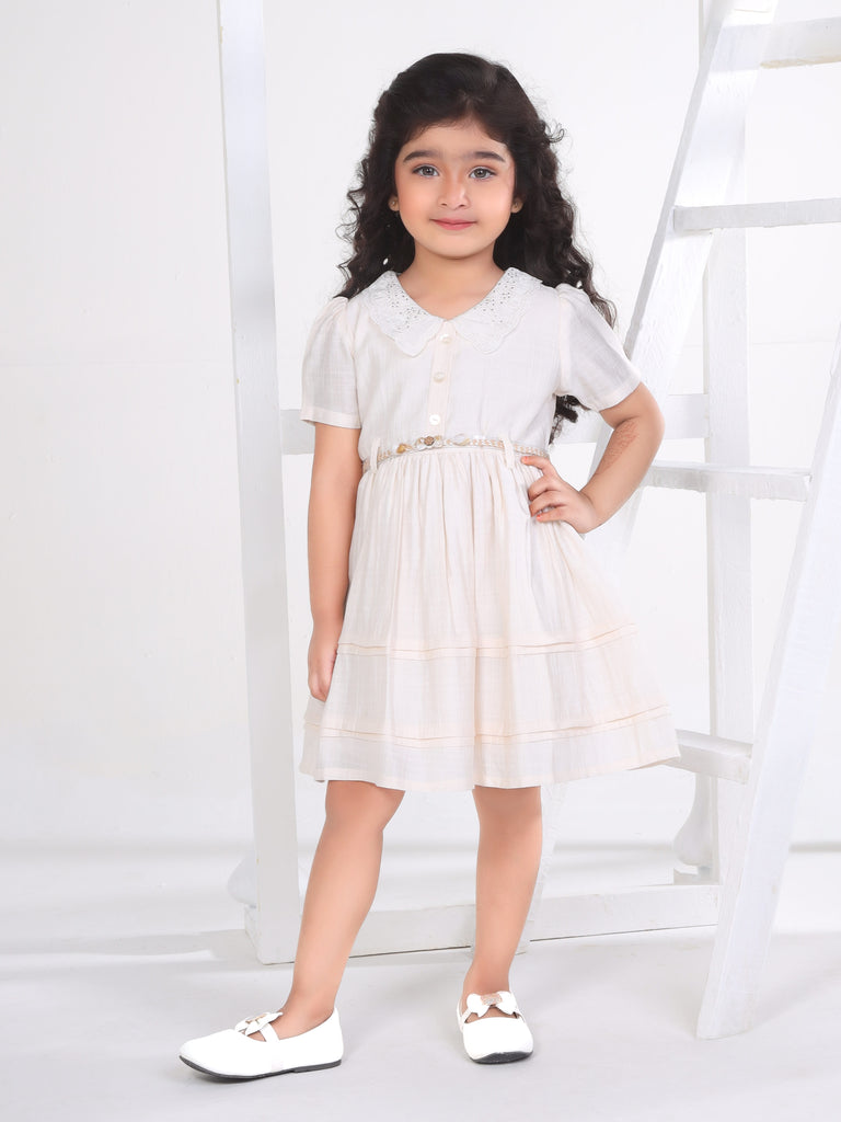 Girls Yarn Dyed Dress with Belt 16814