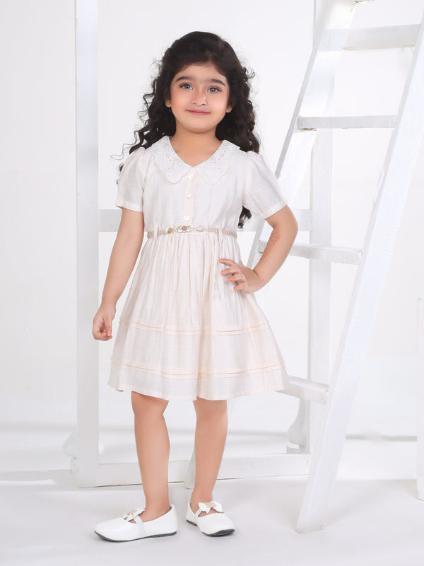 Girls Yarn Dyed Dress with Belt 16814