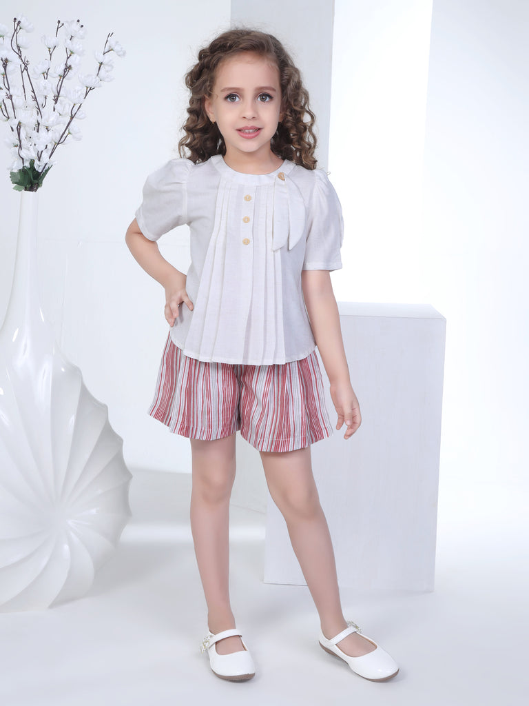 Girls Yarn Dyed Top with Shorts 16822