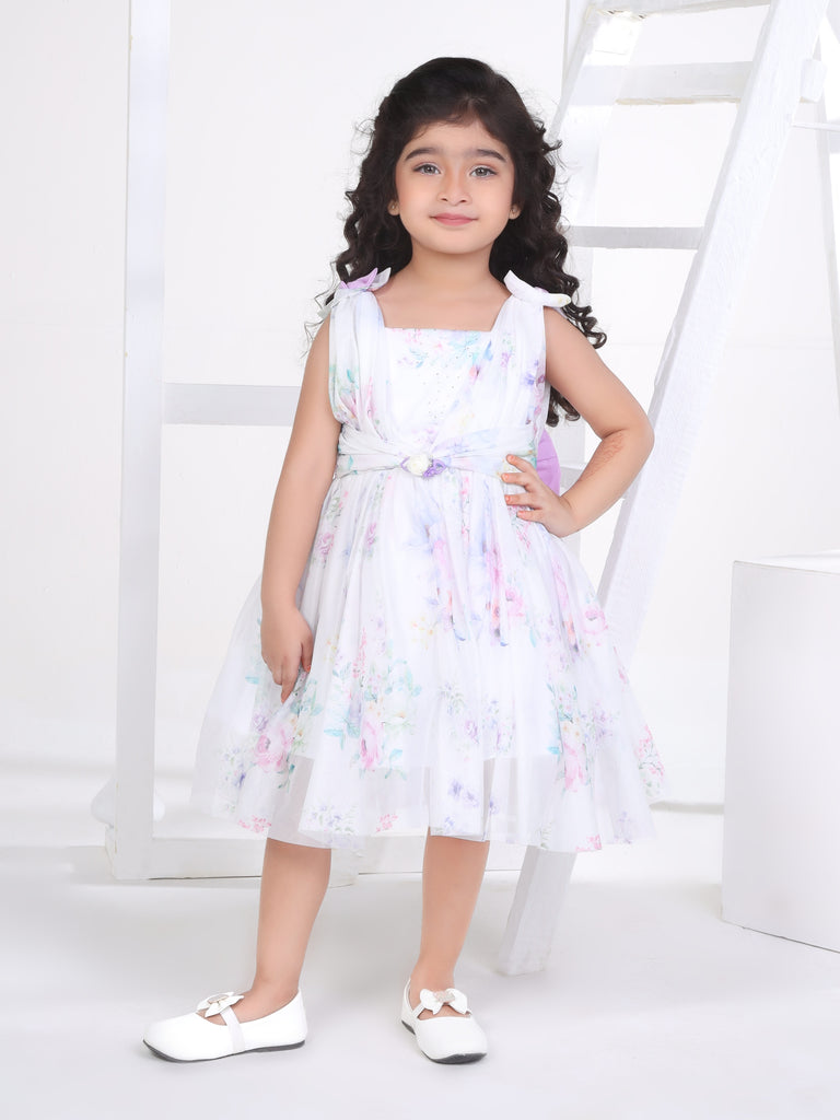 Girls Sequins Dress with Bow 16836