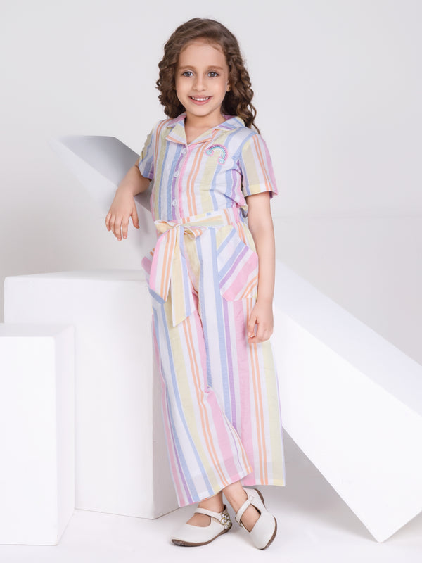 Girls Striped Jumpsuit 16861