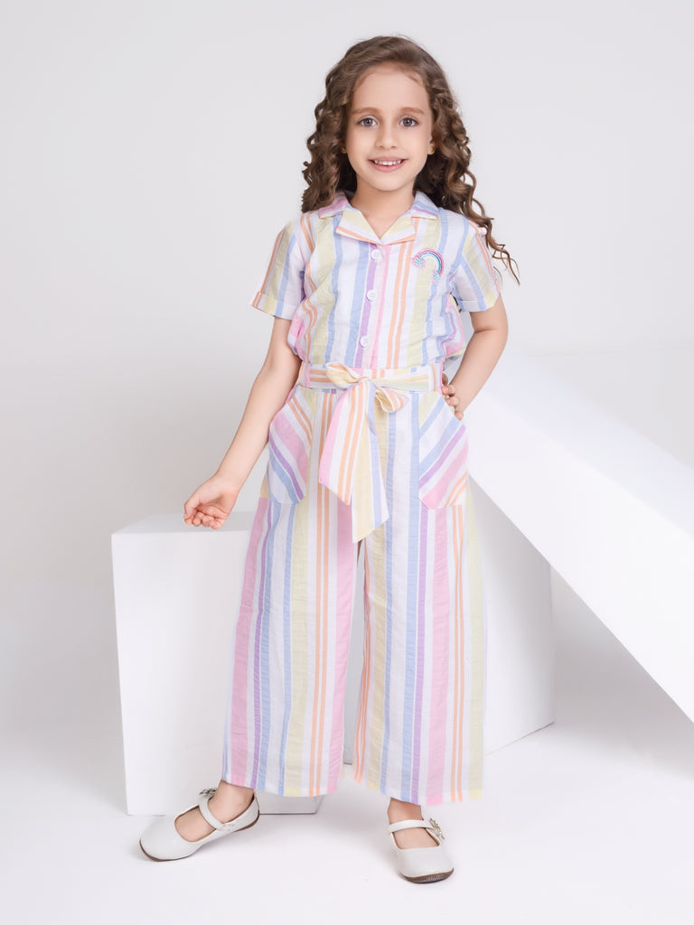 Girls Striped Jumpsuit 16861