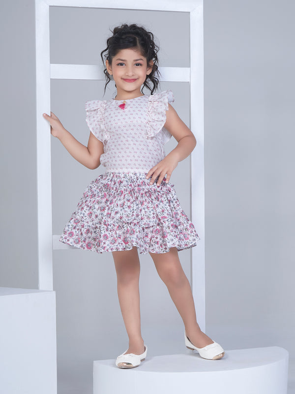 Girls Checkered Skirt with Top 16871