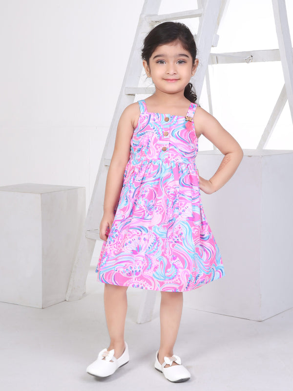 Girls Tropical Print Dress 16872