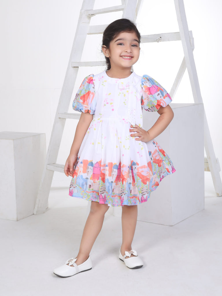 Girls Abstract Print Dress 16874