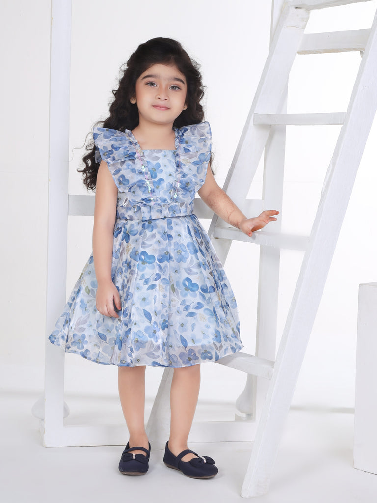 Girls Floral Print Dress 16901