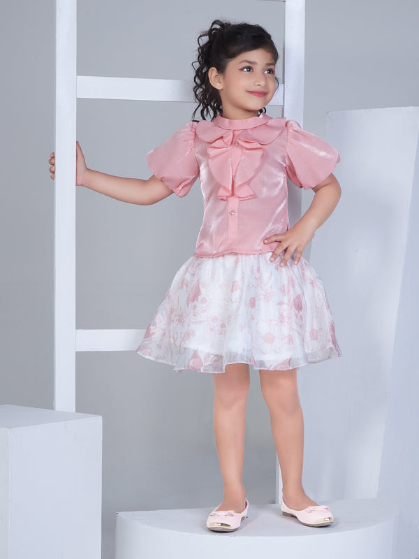 Girls Jaquard Skirt with Top 16906