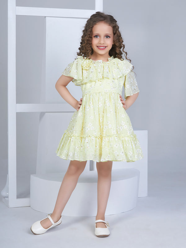 Girls Foiled Dress with Belt 16933