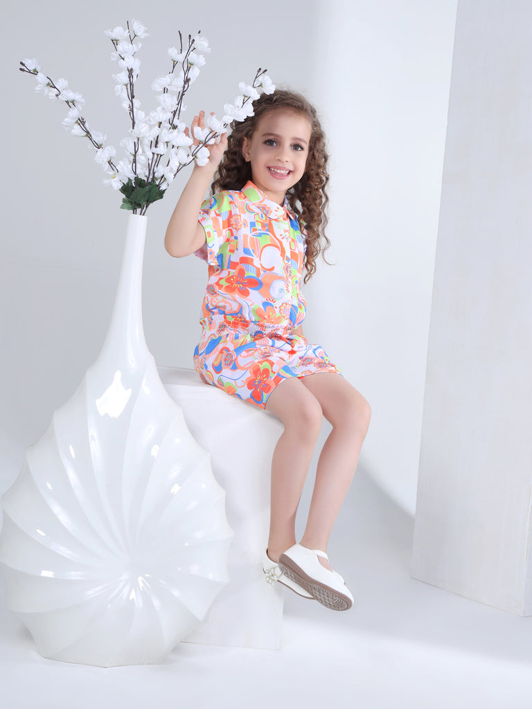 Girls Abstract Print Jumpsuit 16935