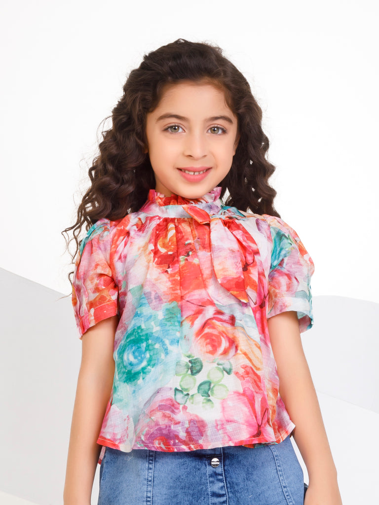 Girls Abstract Print Top 16942