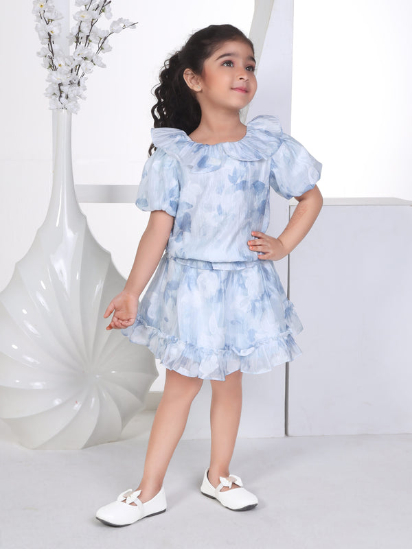 Girls Jaquard Top with Skirt 16963