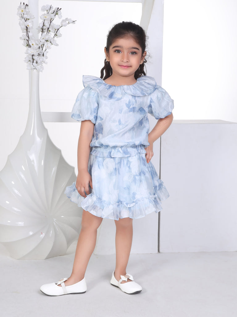 Girls Jaquard Top with Skirt 16963