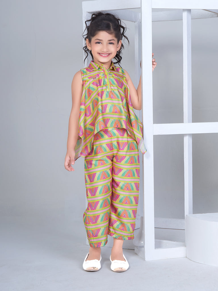 Girls Geometric Print Pant with Top 16976