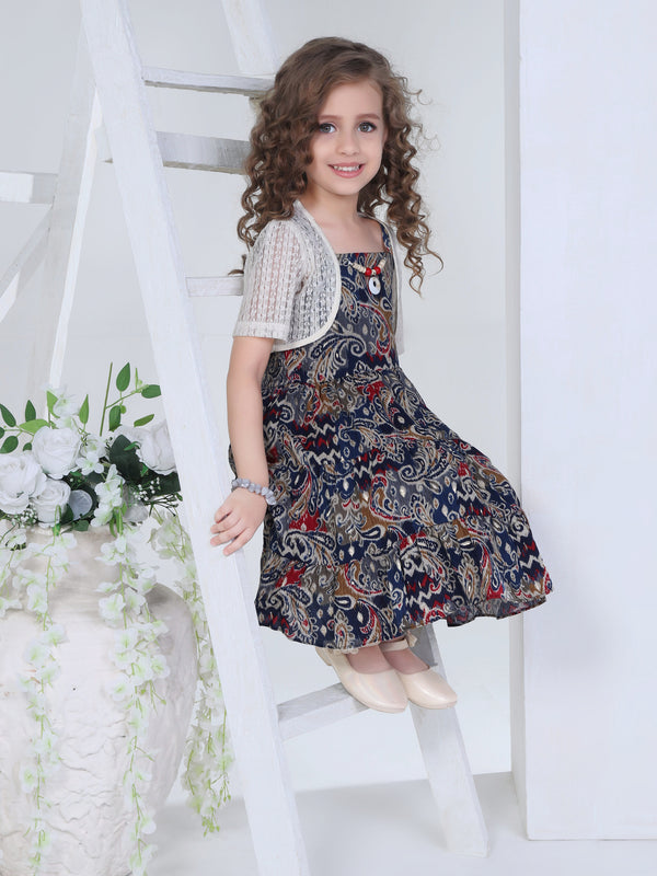 Peppermint Girls Foiled Dress with Shrug 16984 2