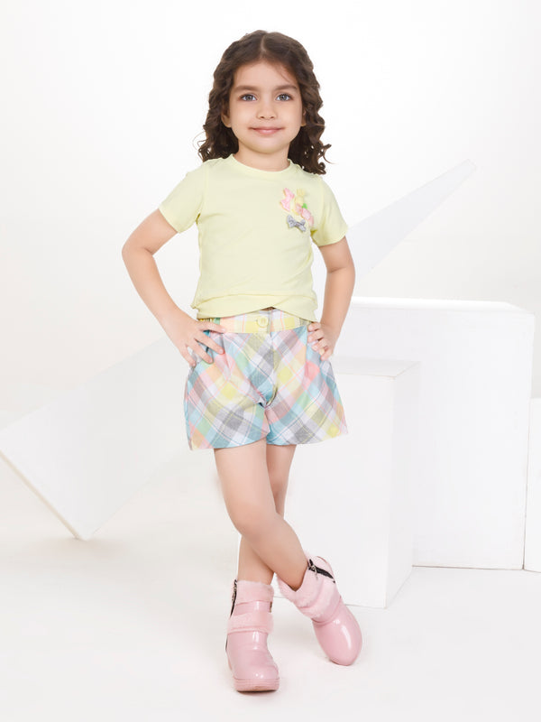 Girls Checkered Short with Top 16998