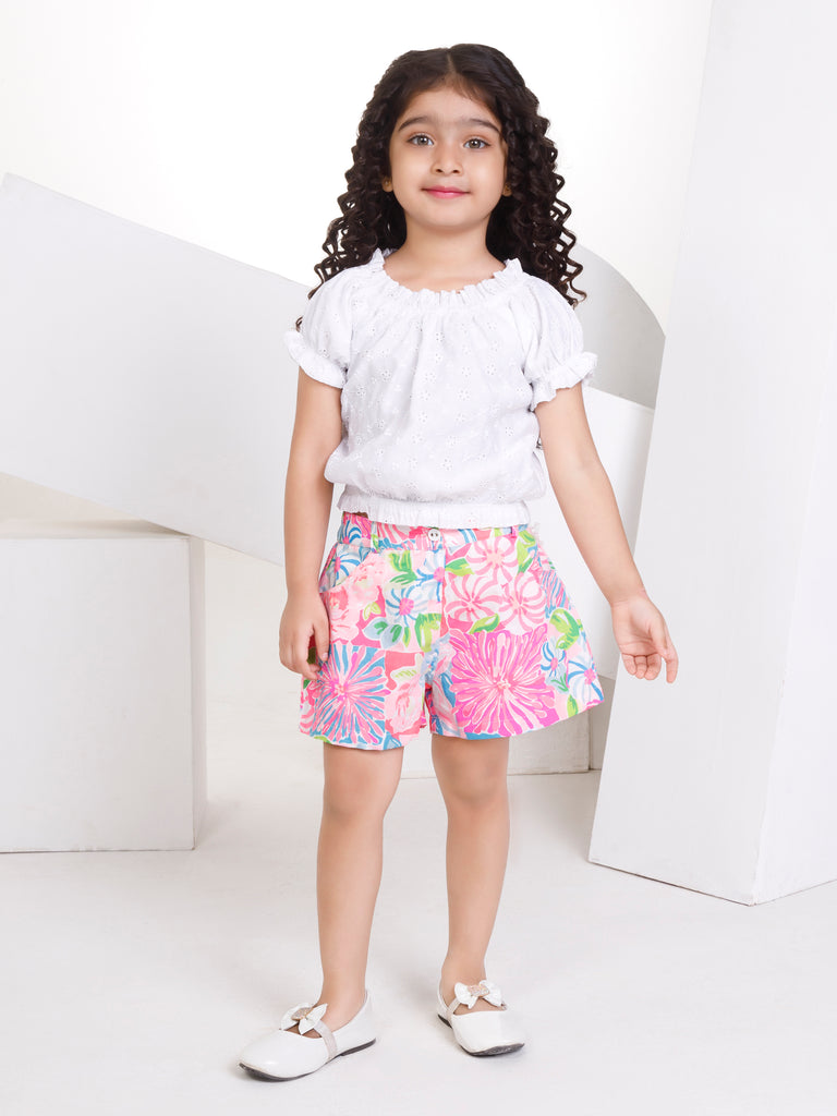 Girls Embroidered Short with Top 16999