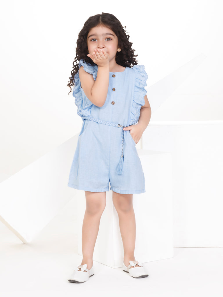 Girls Fashion Jumpsuit with Belt 17008