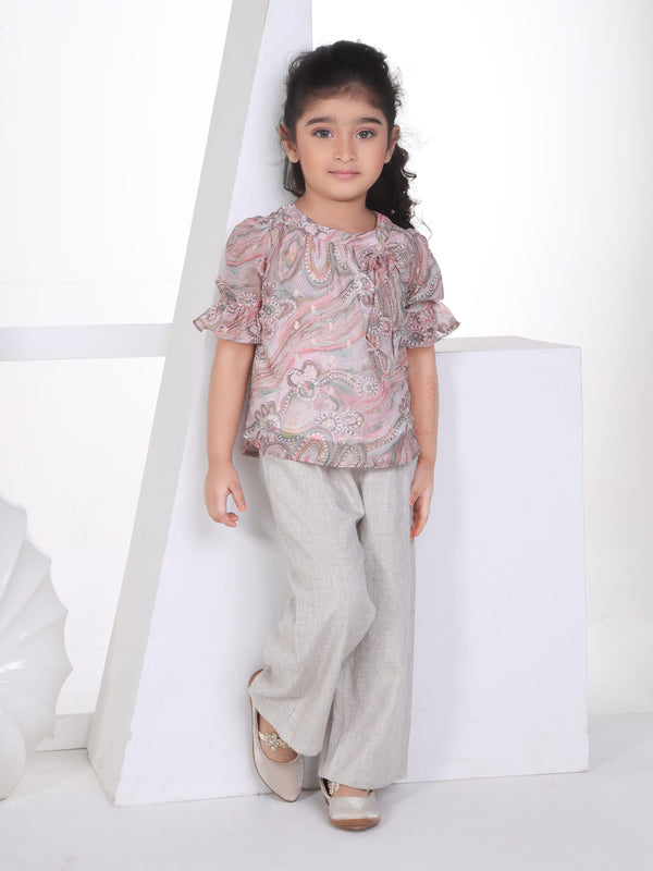 Girls Foiled Pant with Top 17067