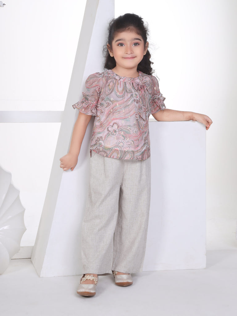 Girls Foiled Pant with Top 17067