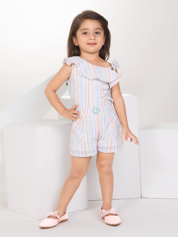 Girls Striped Jumpsuit 17068