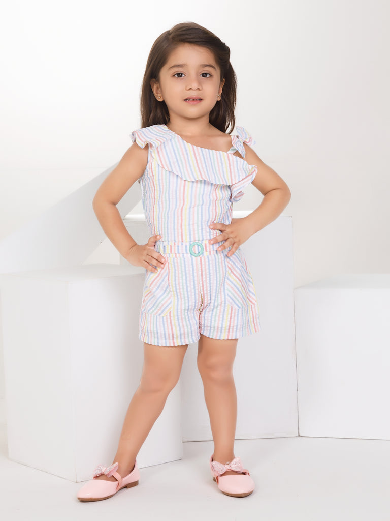 Girls Striped Jumpsuit 17068