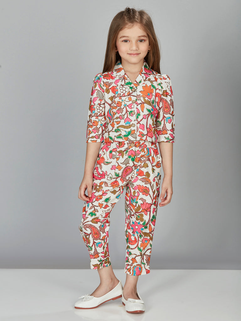 Peppermint Girls Floral Print Top with Pants 17097 1