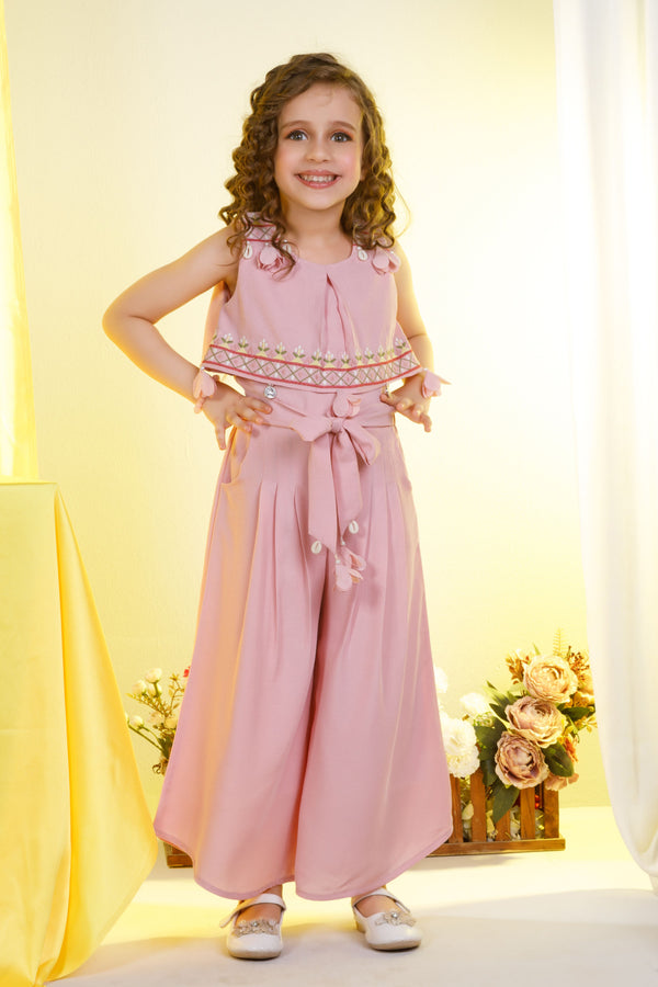 Girls Trendy Jumpsuit with Belt 17100
