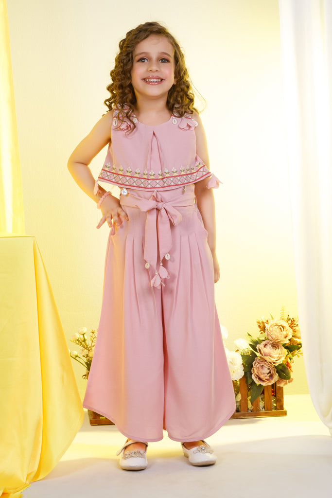 Girls Trendy Jumpsuit with Belt 17100