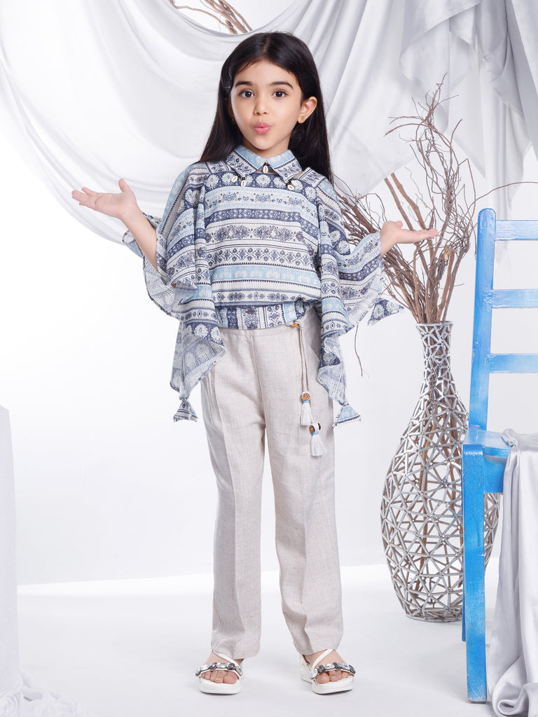 Girls Tribal Top Pant with Collar 17167