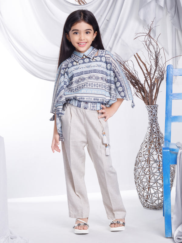 Girls Tribal Top Pant with Collar 17167