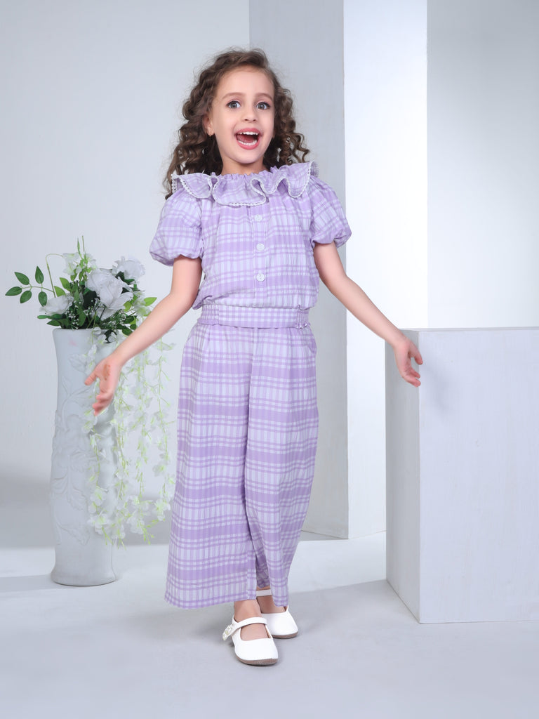 Girls Checkered Top with Culotte 17178